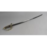 A Victorian 1845 Pattern Infantry Officers Sword with Brass Guard , Shagreen Handle and Slightly