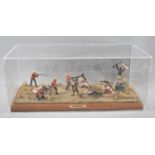 A Cased Zulu War Diorama, 'Ambushed', 39cms Wide