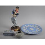A Royal Doulton Figure, The Hornpipe HN2161 (AF) Together with Two Pieces of Wedgwood Jasperware etc