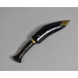 A Miniature Kukri Knife with Curved Brass Blade, 16cms Long