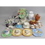 A Collection of Various Ceramics to Comprise Coalport Indian Tree Miniatures, Aynsley Vase,