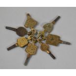 A Collection of Seven Trade Pocket Watch Keys with Makers to Include John Williams of London, J.