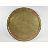 An Engraved Benaries Tray Top with Egyptian Decoration, 59cm diameter