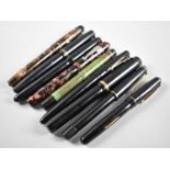 A Collection of Vintage Pens to Include Black Parker Victory with 14ct Gold Nib, Mountmore