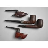 A Collection of Four Vintage Carved and Briar Pipes