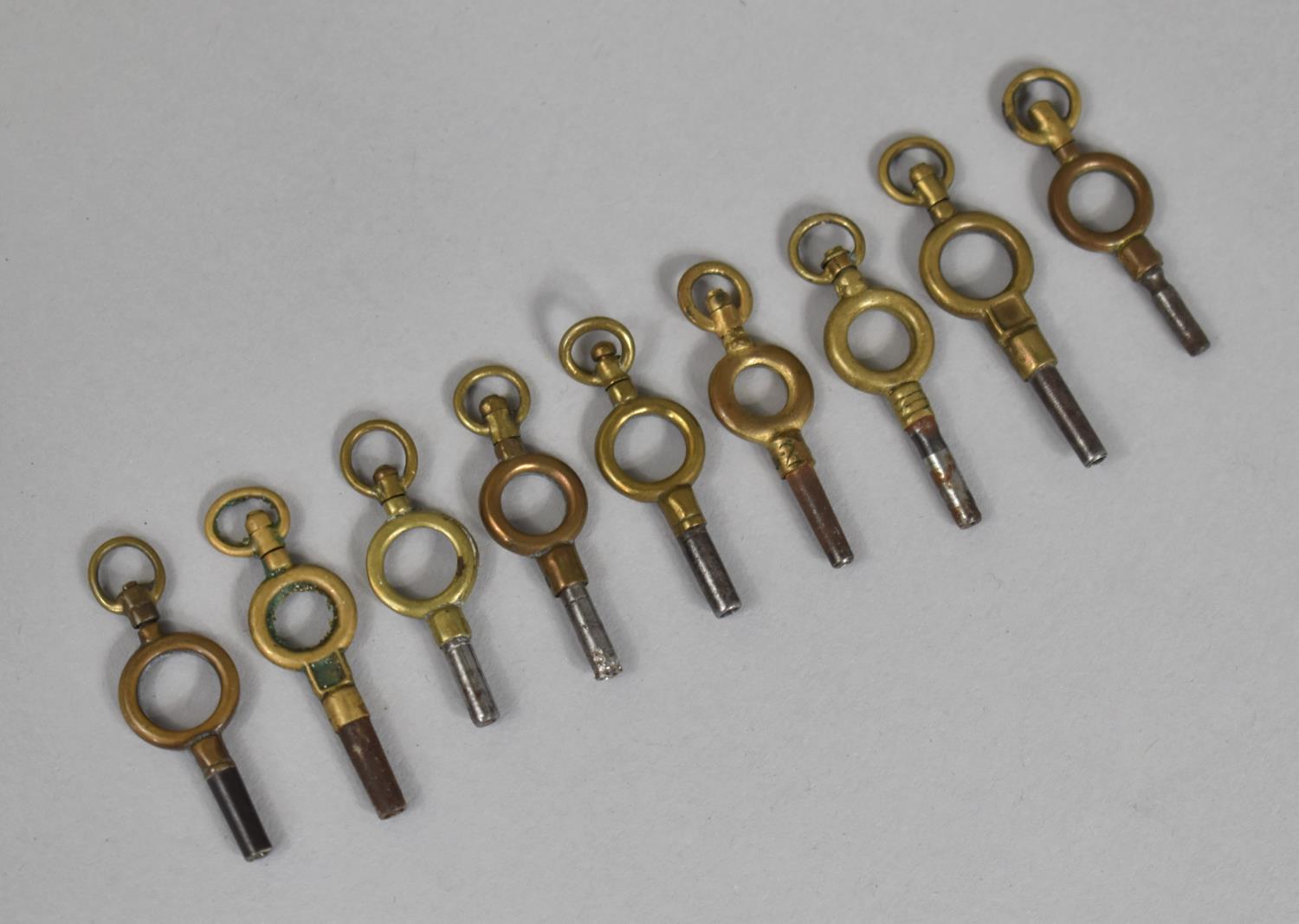 A Collection of Various Pocket Watch Keys