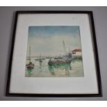 A Framed Watercolour Depicting Harbour Scene Signed A S Forrest, "Bahia", 23.5x25cm