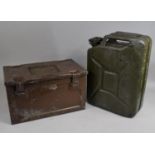 A War Dept. Jerry Can Dated 1953 together with a Ammunition Box Marked SV140a H50MK1 SF1961