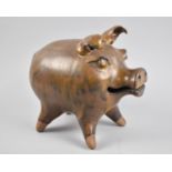 A Modern Glazed Stoneware Piggy Bank, 22cm Long