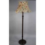 A Mid 20th Century Reeded Mahogany Standard Lamp and Shade