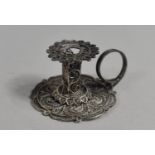 A Filigree Miniature Bedchamber Stick, 3cm high