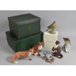 A Collection of Various Animal and Bird Ornaments to Comprise Two Boxed Country Life Foxes by