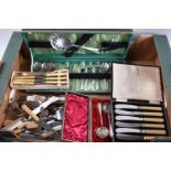 A Collection of Boxed and Loose Vintage Cutlery