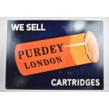 A Reproduction Sign Printed on Tin for Purdey Cartridges, 70x50cm