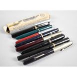 A Collection of Various Vintage Pens to Include Black "Kingswood" with 14ct Gold Nib, Swan "Self