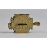 A Late 19th Century Brass Miniature Letter Scale with Hinged Lid, 4cms High