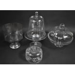 A Collection of Various Glass Tazzas and Domed Covers Etc