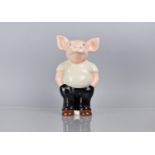 A Late 20th Century Ceramic Novelty Money Bank in the Form of an Anthropomorphic Pig "Bloke", 25cm