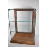 An Edwardian Glass Shop Counter Top Display Cabinet with Mahogany Glazed Door and Plinth Base, Two