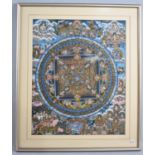 A Framed Oriental Watercolour, Depicting Yamantaka, Heaven and Hell, 26x32cm