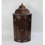 A 19th Century Bow Fronted and Gallery and Wall Hanging Corner Cabinet with Graduated Shelf, 59cm