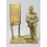A Cast Brass Figural Study of a Bookmaker, 20cms High