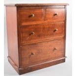 A Late Victorian/Edwardian Mahogany Collectors Chest of Two Short and Two Long Drawers, Plinth Base,