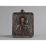 A Late 19th Century Silver Russian Icon, 5.5cm wide