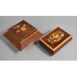 Two Mid 20th Century Italian Inlaid Boxes with Velvet Lining