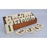 A Set of Early 20th Century Church Hymn Numbers in Fitted Twelve Section Store, 35cm wide