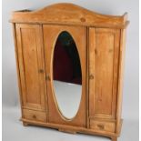 A Late 19th/Early 20th Century Pine Apprentice Piece in the Form of a Wardrobe with Mirrored
