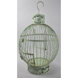 A Modern Metal Globular Birdcage in the Victorian Hot Air Balloon Style, 44cms High