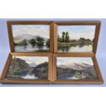 A Set of Four Small Framed Oils on Canvas, Signed R Kieser, Dated 1911, 24x19cms