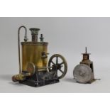 A Late 19th/Early 20th Century Brass Model of a Piston Steam Engine together with Model of