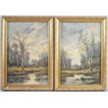 Two Gilt Framed Oil on Canvas, Signed S Williams, Rural Scenes, 20x30cm