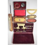 A Collection of Various Late 19th/Early 20th Century Cased Brass Items