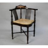 A Pretty Edwardian Inlaid Corner Armchair