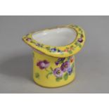 A Novelty Dresden Pot or Match Holder in the Form of a Top Hat, Decorated with Floral Design on