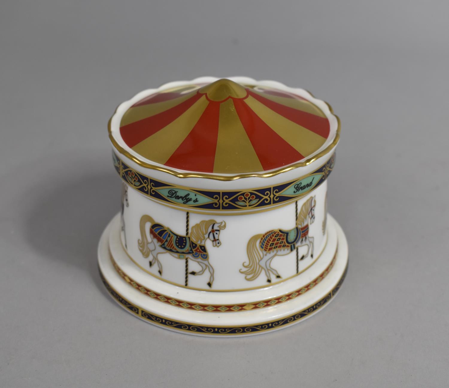A Royal Crown Derby Treasures of Childhood Money Box, Carousel