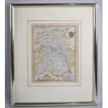 A Framed Thomas Kitchin (1718-1784) Map of Shropshire, 18x22cm