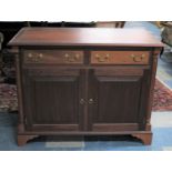 A Modern Mahogany Sideboard with Two Drawers Over Cupboard Base, Bracket Feet, 107cm wide