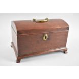 A 19th Century Dome Topped Mahogany Box, Formerly with Three Divisions, Now Two, Ogee Bracket Feet