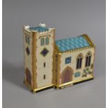 A Royal Crown Derby Church with Ceramic Button