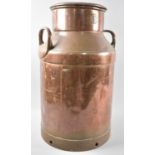 A Vintage Copper Milk Churn of Cylindrical Form with Impressed Mount "Milka", 47cms High