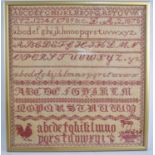 A Framed Sampler, 42x44cm