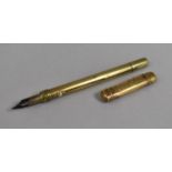 A 19th Century Cylindrical Barrel Pen with Nib Slide Action, Together with Nib Case Inscribed "Ashes