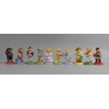 A Collection of Ten Halcyon Days Porcelain Teddy Figures