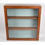 A Good Quality Inlaid Mahogany Wall Hanging Glazed Display with Two Inner Shelves, 45cms by 10cms by