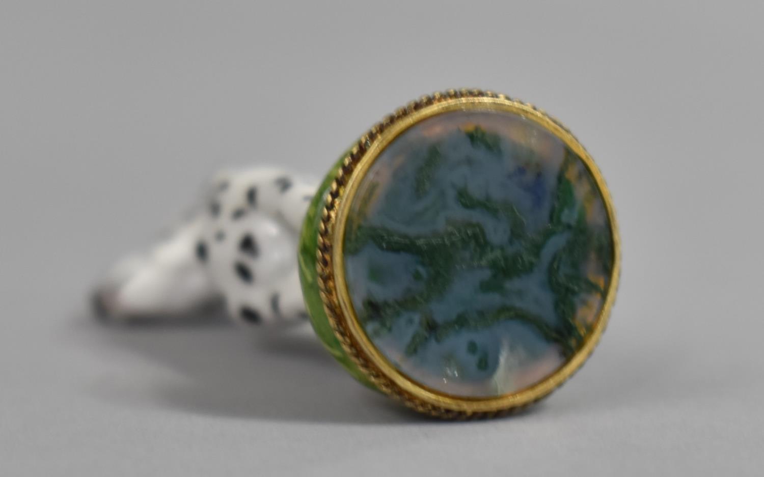 A Halcyon Days Enamel Seal, Modelled as a Dalmatian with Agate Stone - Image 3 of 3