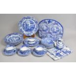 A Collection of Spode Italian Blue and White to Comprise Cups and Saucers, Side Plates, Bowls,